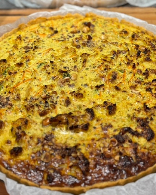 Tarte vegan courgettes , curry