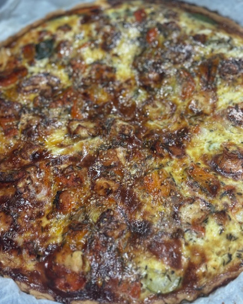 Tarte courgettes  aubergine Feta menthe