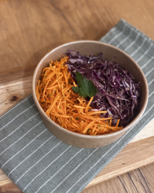 Mélange choux/carottes vinaigrette moutarde 