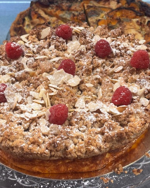 Clafoutis aux pommes et framboises abricots 