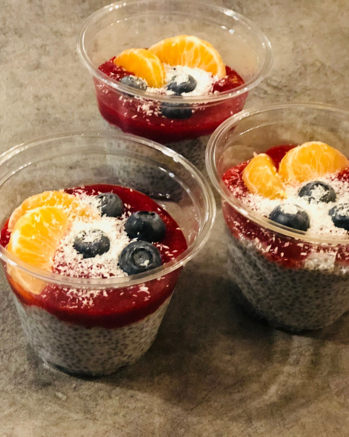 Pudding de chia framboises-coco