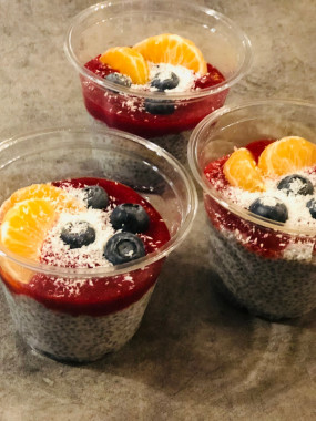 Pudding de chia framboises-coco