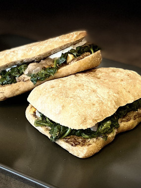 focaccia sans gluten... patates douces, oignons, cacahuètes