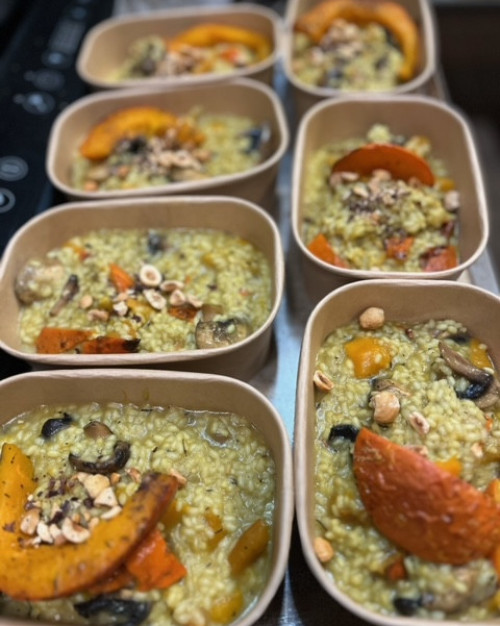 Risotto champignons, potimarron,  graines de courges