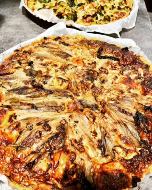 Tarte endives, chèvre, noix